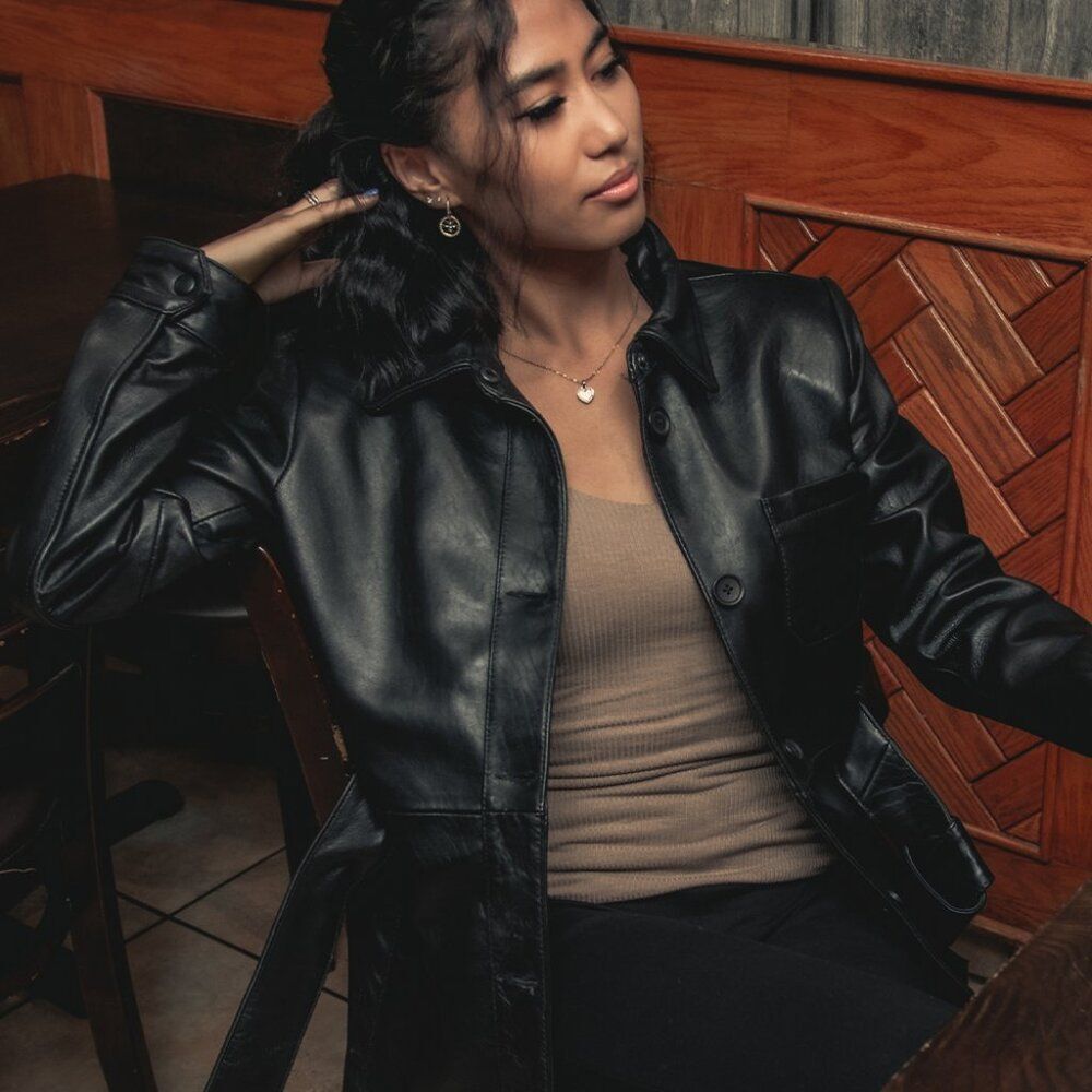 Janely Womens Fashion Leather Jacket